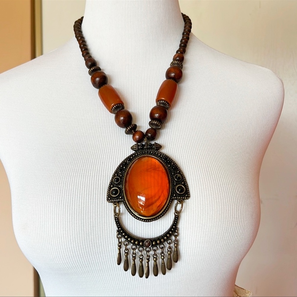 Orange Stone Necklace